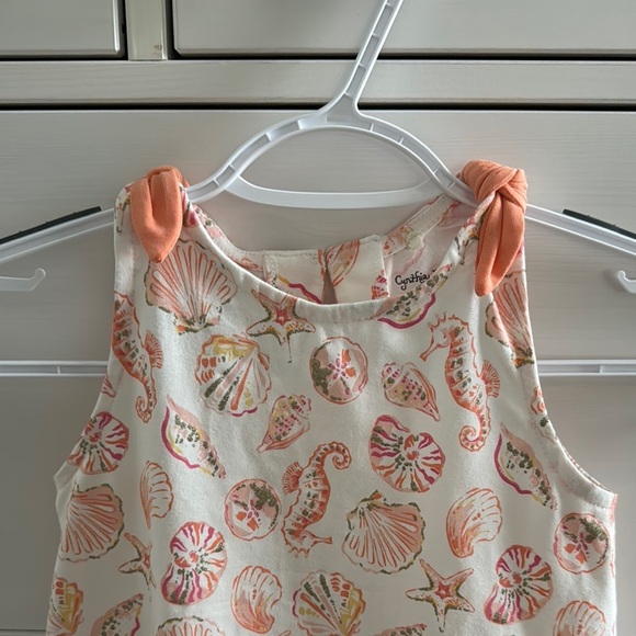 Seashell Print Girls Sleeveless Summer Dress Cream and Orange Size 5/6 - Picture 5 of 9